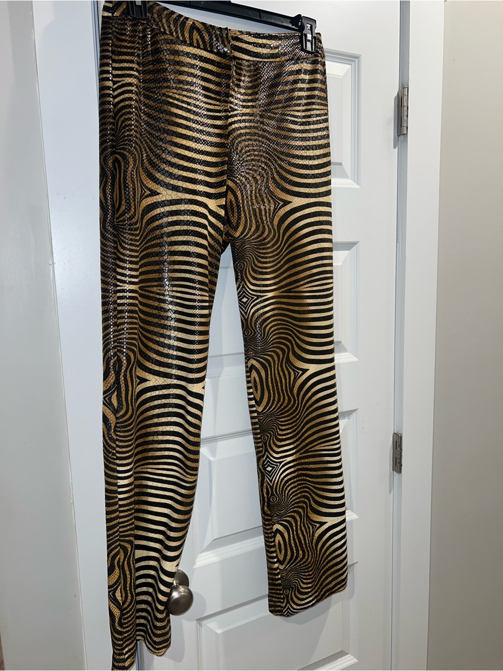 Cache Black and Gold Swirl Print Pants